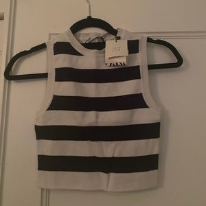 Zara striped cropped top knit